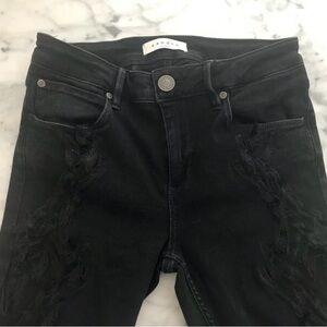 Sandro Paris Black Embroidered Skinny Jeans – Size 38